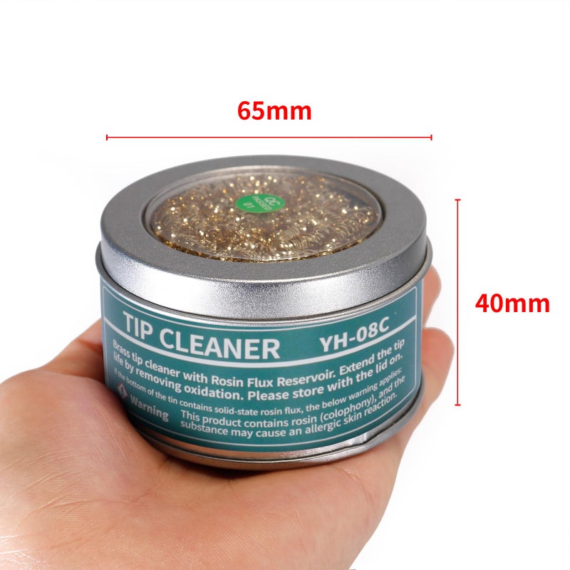 YIHUA 08B/08C Soldering Iron Tip Brass Wire Ball Cleaner Replacement Solder Tips Cleaner (Small-Size #08B / Large-Size #08C) (Large) - Image 4